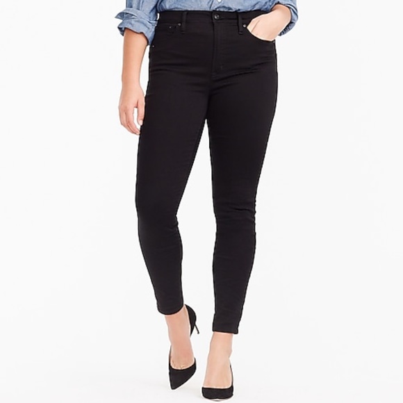 J. Crew 10" Highest-rise Toothpick Jeans in True Black